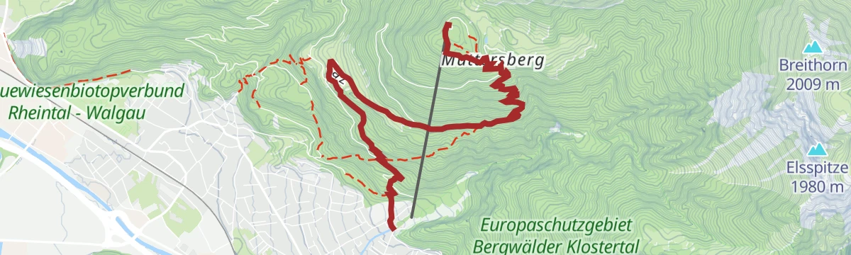 Route map: Auf den Muttersberg